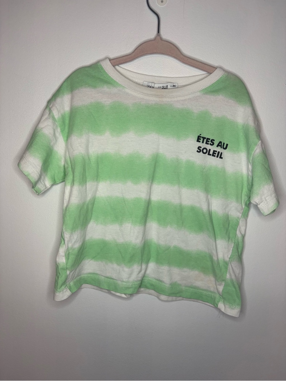 Kids Green & White Striped Tee - ÉTES AU SOLEIL